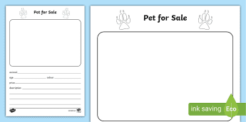 Pets Writing Frame Perfect Pets Displays | twinkl.co.uk