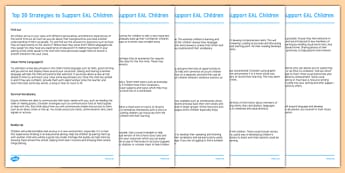 Top 20 Strategies to Support EAL Children