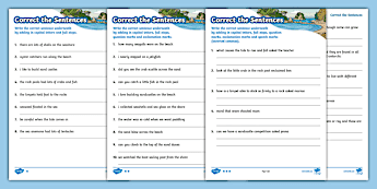 Correct the Sentence Worksheets | Twinkl