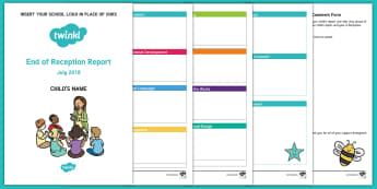 Editable Reception Report Template - Areas of Learning Report - EYFS, Early years, reception, reports, assessment, end of year reports, teacher reports.