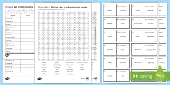 Global Issues Revision Worksheet / Worksheets French