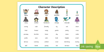 Character Descriptions | Character Template | KS1 Writing