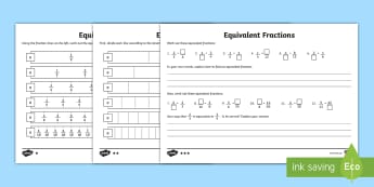 Equivalent Fractions Worksheet - Primary Resources 