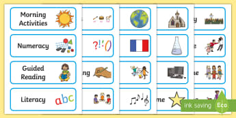 Classroom Timetable Templates & Cards | Visual Timetables