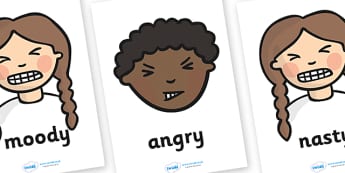 Nasty Character Word Posters and Writing Aids