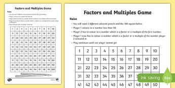 identify multiples factors including factor pairs of a number