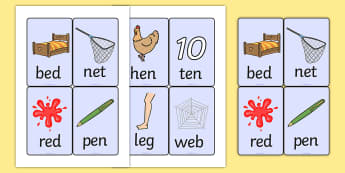 CVC Short Vowel E - CVC Words - ESL Phonics - ESL/EFL