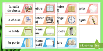 SCHOOL Items VOCABULARY FRENCH Worksheetteaching Resources -  Israel