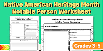 Native American Heritage Month Notable Person Worksheet