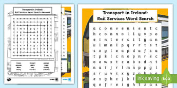 Transport in Ireland: Rail Services Word Search