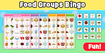 Five Food Groups Bingo Game