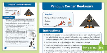 Corner Penguin Bookmark Craft | Twinkl | Art | Crafts | KS1