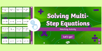 Multi Step Equations 8th Grade • Twinkl.com