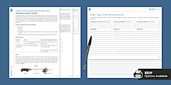 Ticker Timer Worksheet.pdf Physics Motion Worksheets | twinkl.com.au