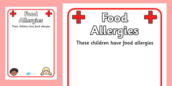 Pupil Food Allergies Information Poster - food, allergy, allergy information, allergies, pupil information, pupils, poster, sign, sheet, display