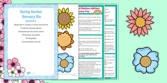 Spring Garden Sensory Bin - EYFS, Flowers, growing, planting, spring, garden, sensory bin