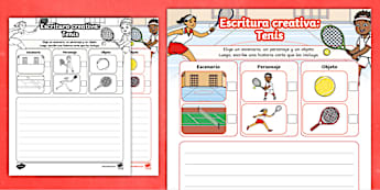 Hoja de actividad: Escritura creativa - Tenis