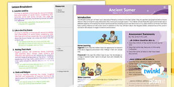 History: Ancient Sumer UKS2 Planning Overview