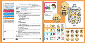 EYFS Maths: Who’s Knocked Over the Cookie Jar? Number Recognition to 10 Whole Class Adult Input Plan and Resource Pack 
