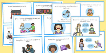 Sharing Cards - sharing, cards, words share, play, objects, toys