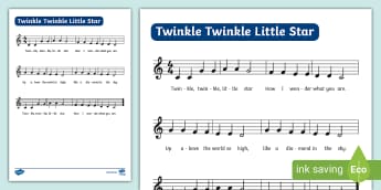 Twinkle Twinkle Little Star Easy Piano Keyboard Letter Notes And Tin  Whistle / Recorder Sheet Music - Irish folk songs