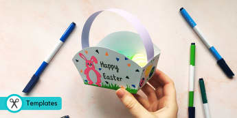 Printable Easter Basket Craft | Easter Colouring