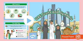 UAE Icons PowerPoint Arabic/English - UAE Icons, UAE HIstory, UAE heritage, Emirati heritage, Emirati identity EAL Arabic,Arabic-translati
