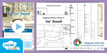 'ow' Sound Phonics Worksheets | twinkl.co.uk