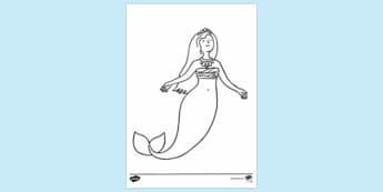 Mermaid Colouring - Twinkl