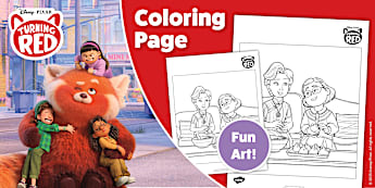 Turning Red: Ming Lee Coloring Page