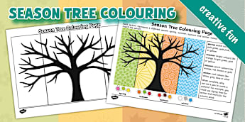 Season Tree Colouring Page