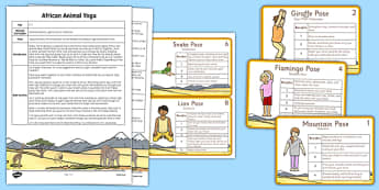 Animal Yoga Story - PE, physical education, animals, Africa, exercise