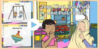 Toys Using Push Pull Forces PowerPoint - ACSSU033, forces, Deformation, movement of objects, gravity ,Australia