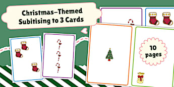 Christmas-Themed Subitising to 3 Cards