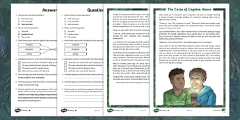 The Curse of Cogston House Differentiated Reading Comprehension Activity - scary, spooky, mystery, horror, goosebumps, story, reading, guided, writing, suspense, atmosphere, t