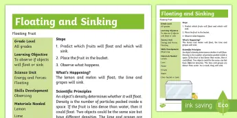 Floating and Sinking Activities | twinkl.com.au