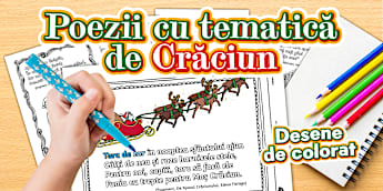 Poezii cu tematică de Crăciun – Desene de colorat