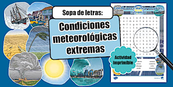Sopa de letras: Condiciones meteorológicas extremas