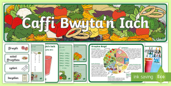 Pecyn Chwarae Rôl Caffi Bwyta'n Iach - caffi, Chwarae Rôl, Caffi Bwyta'n Iach, bwyta iach, ardal Chwarae Rôl ,Welsh-translation