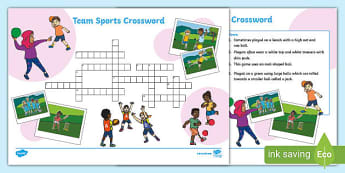 Team Sports for All Crossword | KS1 | Twinkl