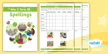 PlanIt Y5 Term 3B Look-Cover-Write-Check Spelling Practice Booklet - Spellings, Word List, Year 5, Vocabulary, Assessment, National Curriculum, UKS2, definite, desperate