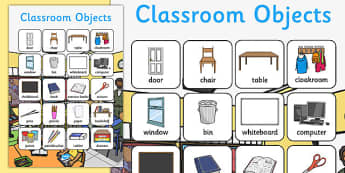 Classroom Objects Vocabulary Poster - classroom objects, vocabulary, poster, display