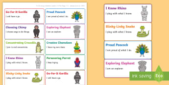 Animal-Themed Characteristics of Effective Learning Stickers - COEL, animal, characteristics, effective learning, effective, learn, stickers