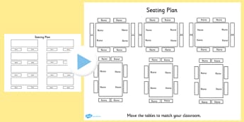 Editable Table Seating Plan PowerPoint - table, seating plan