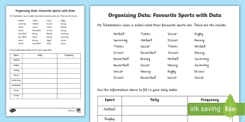 Collecting and Organising Data - Data Handling - Grade 4