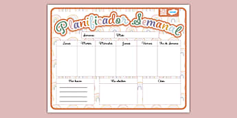 Planificador Semanal: Diseño Arcoiris