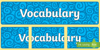 Words And Vocabulary Display Primary Resources Display Posters