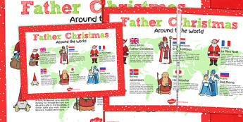 Father Christmas Around the World Poster - poster, christmas