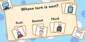 Whose Turn Is Next Board- turn, turn taking, next, table, ordering