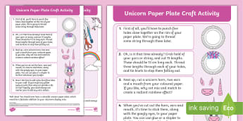 Unicorn Paper Plate Craft Activity | Unicorn Paper Plate Art